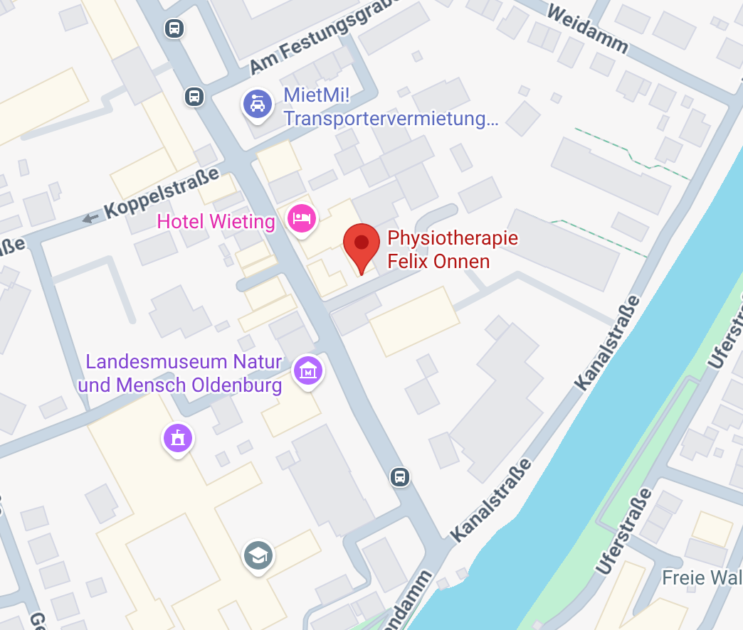 Karte: Physiotherapie Felix Onnen, Damm 35, Oldenburg